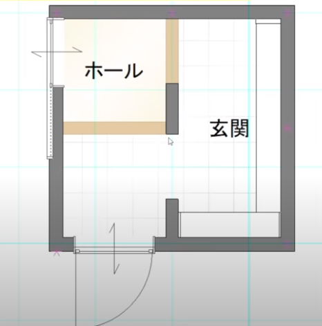 シューズクロークを用いた回遊導線の間取り例