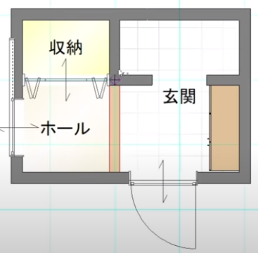 奥にシューズクロークを設置する場合の間取り例